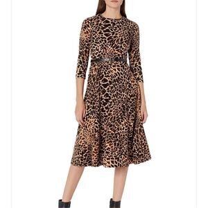Calvin Klein Animal-Print fit an flare dress, Women's, Size: 4